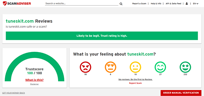 tuneskit scamadviser review