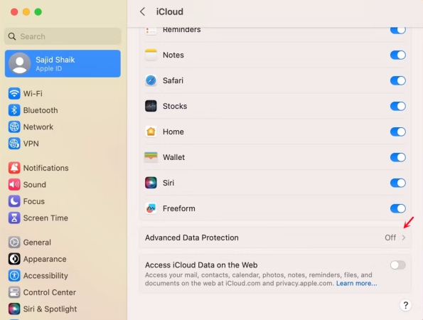 turn off advanced data protection on mac