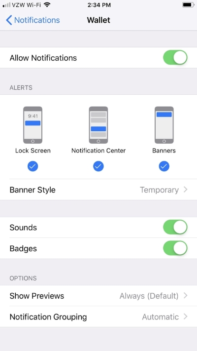 enable notifications on iphone