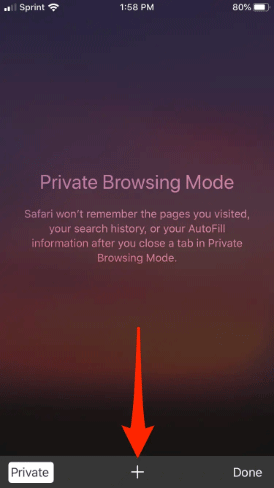 turn off private browsing on safari