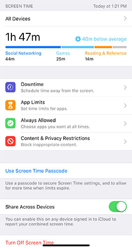 turn off whatsapp screen time restriction