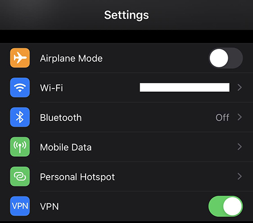 turn off vpn on your iphone or ipad