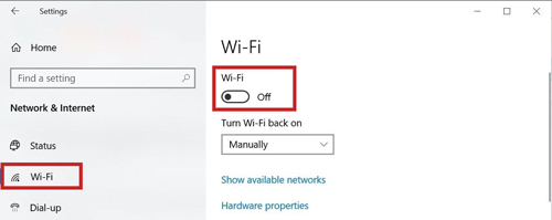 turn off wifi on windows
