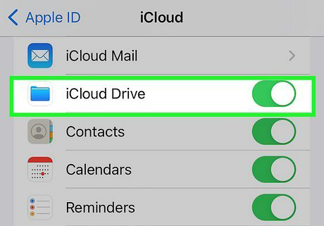 turn on icloud drive