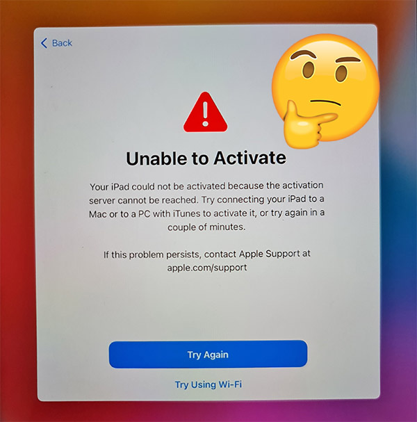 unable to activate ipad