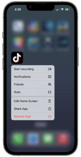 remove tiktok from home screen