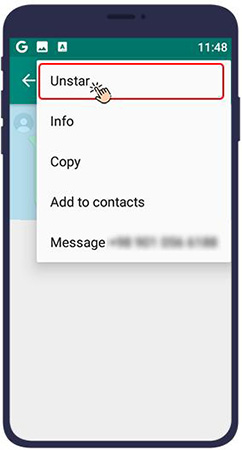 unstar a starred message