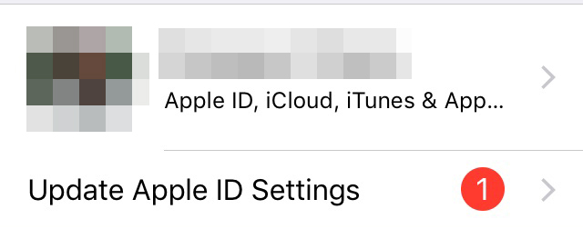 update apple id settings stuck