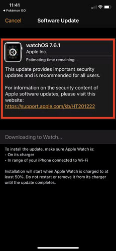 update apple watch to the latest version