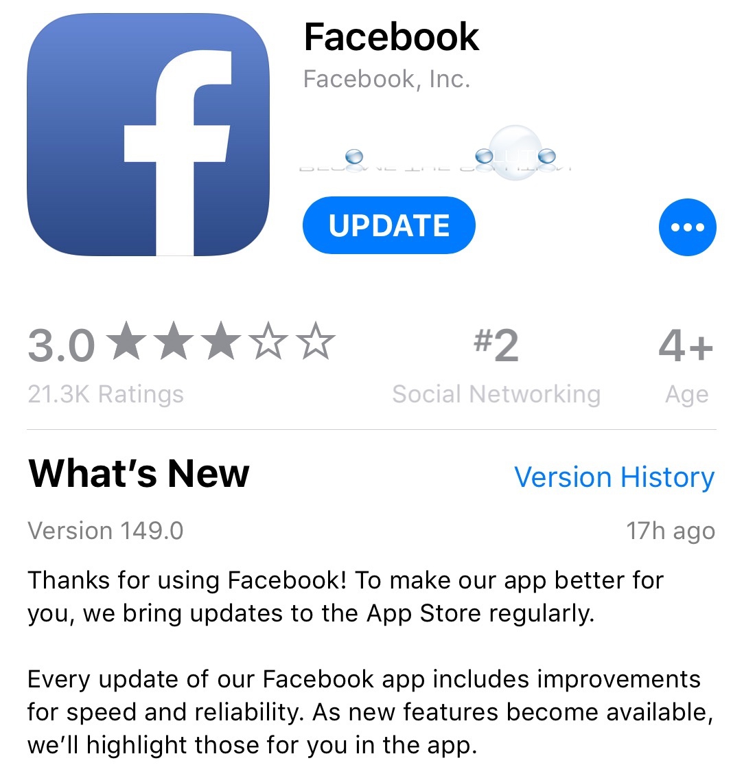 update facebook