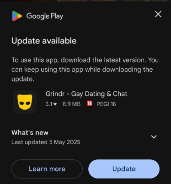 update grindr app