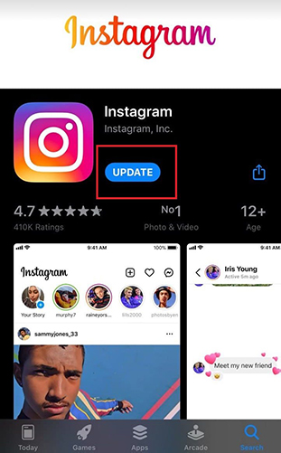 update instagram on your iphone