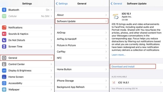 fix iphone frozen during update ios via software update