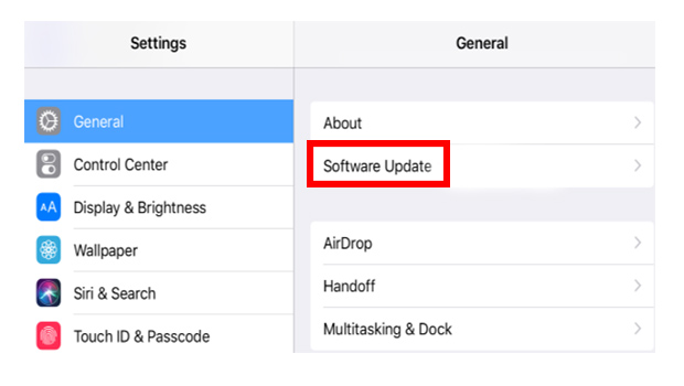 update ipad system