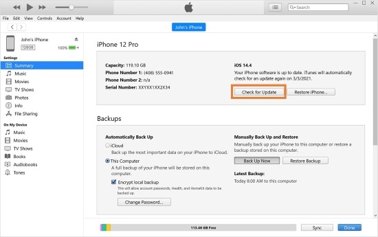 update iphone software with itunes