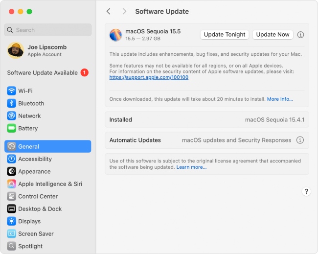 update macos