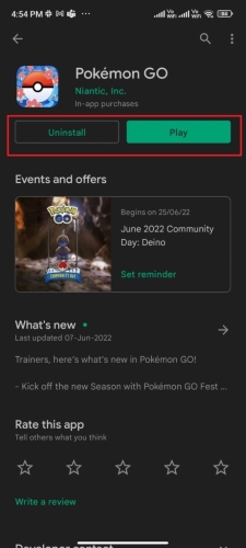 update pokémon go on android