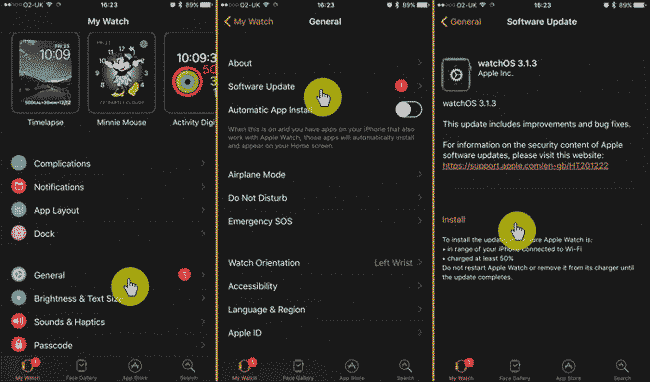 update apple watch to the latest version