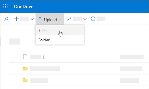 upload files on onedrive