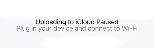 how to fix uploading to icloud paused