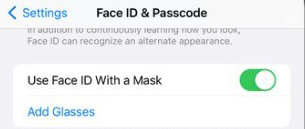 turn off face id with mask