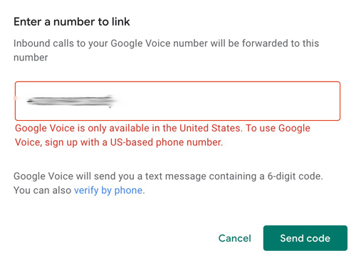 verify google voice number