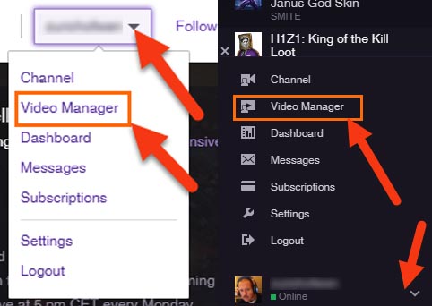 video manager twitch