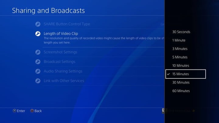 adjust ps4 recording gameplay settings
