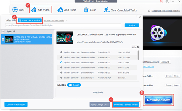 videoproc converter interface