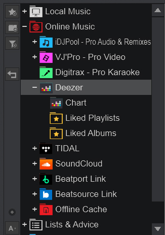select deezer on virtual dj