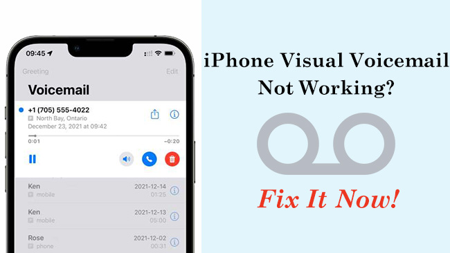 visual voicemail not working