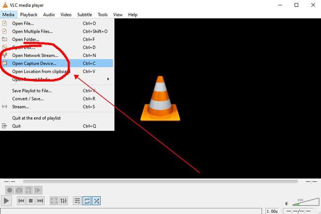 open capture device in vlc