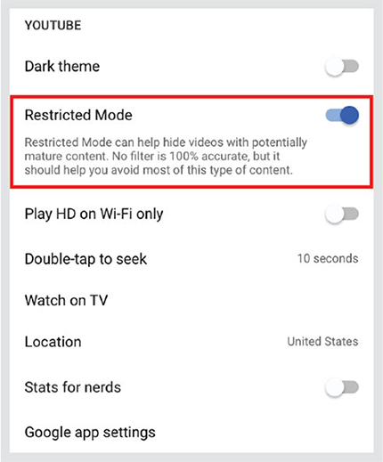 set up restricted mode on youtube web