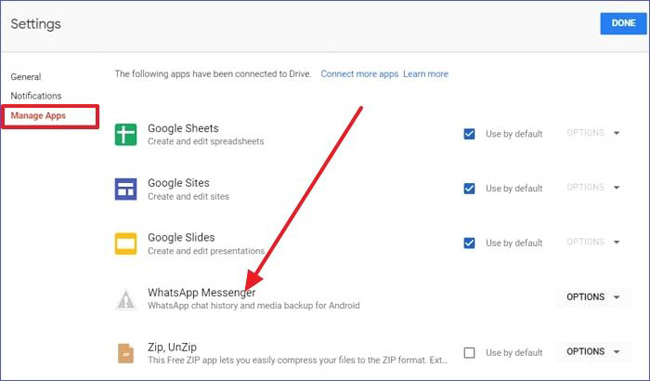check whatsapp backup on google drive