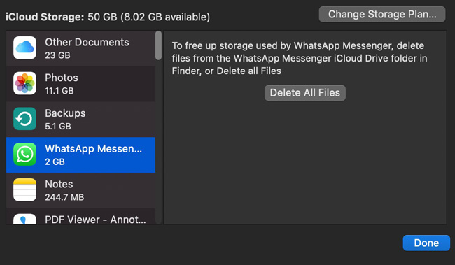 check whatsapp backup on icloud