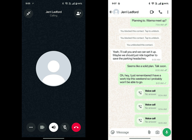 whatsapp call blocked