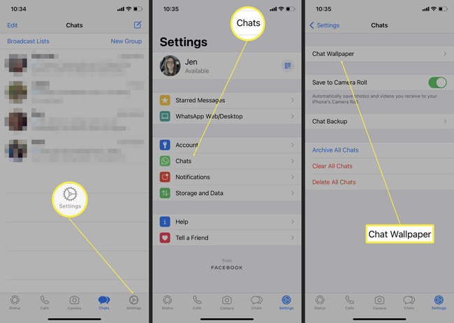 how to change whatsapp chat wallpaper