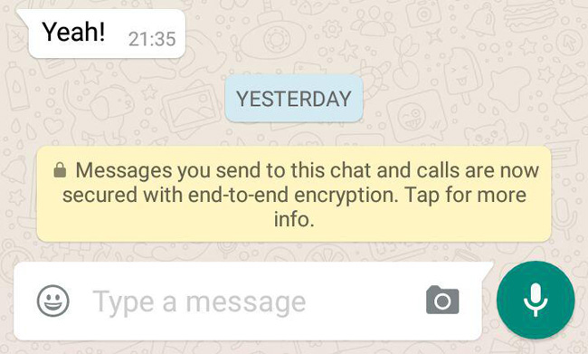 whatsapp end to end