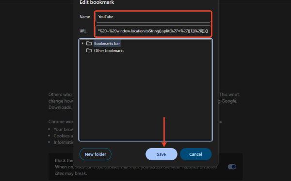unblock youtube at school with javascript bookmark