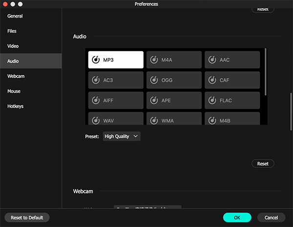 adjust audio output in tuneskit screen recorder