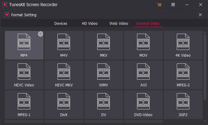 set output format to record switch game