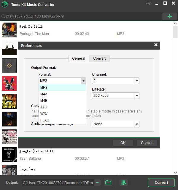 set output format