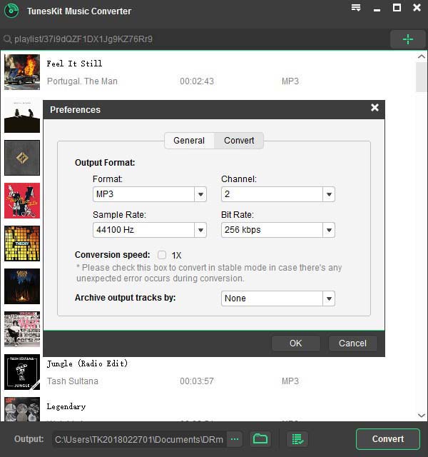 set output profile