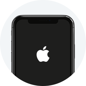 white apple logo