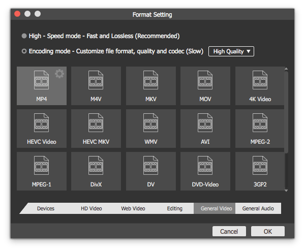 set output format