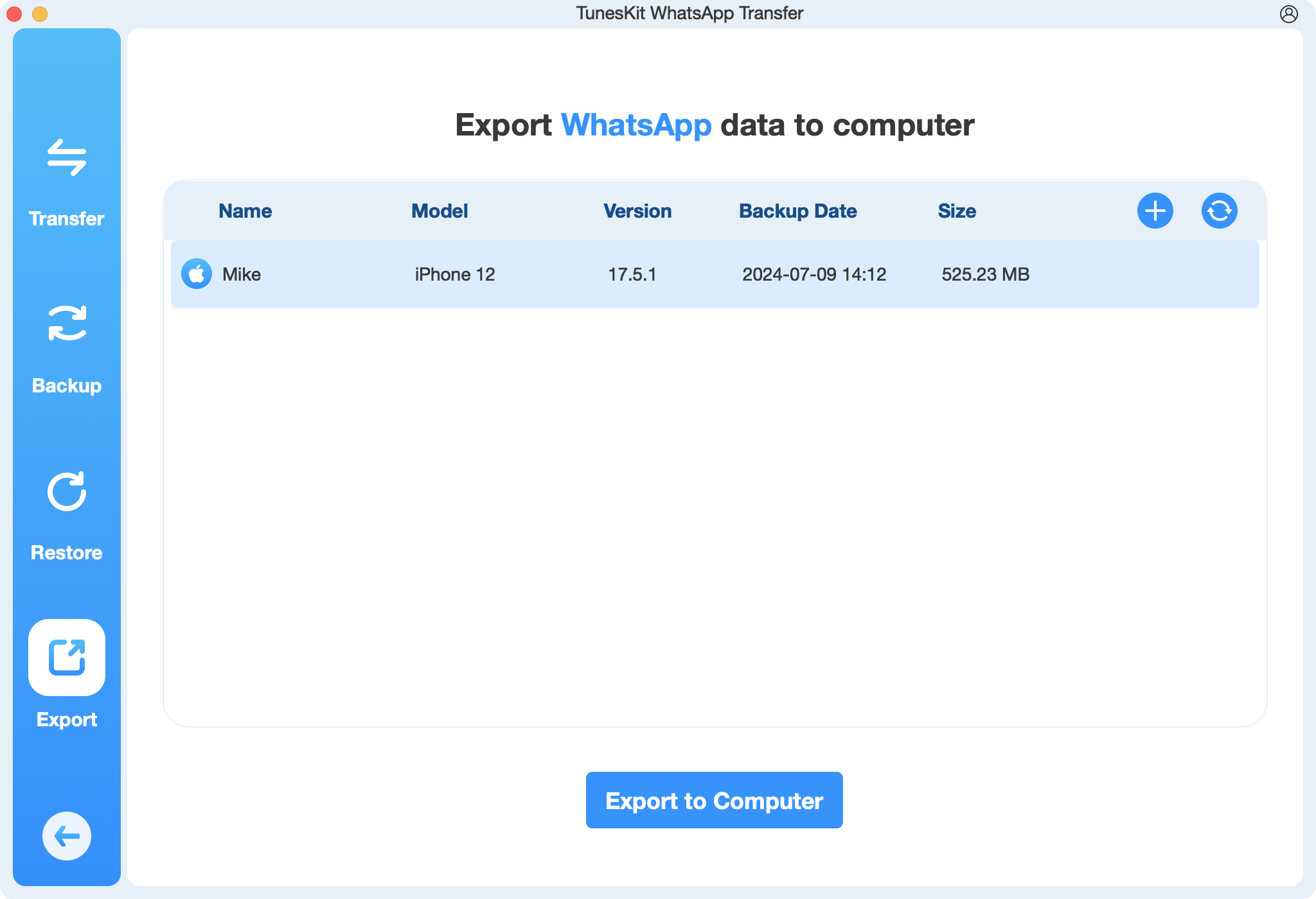 export whatsapp data