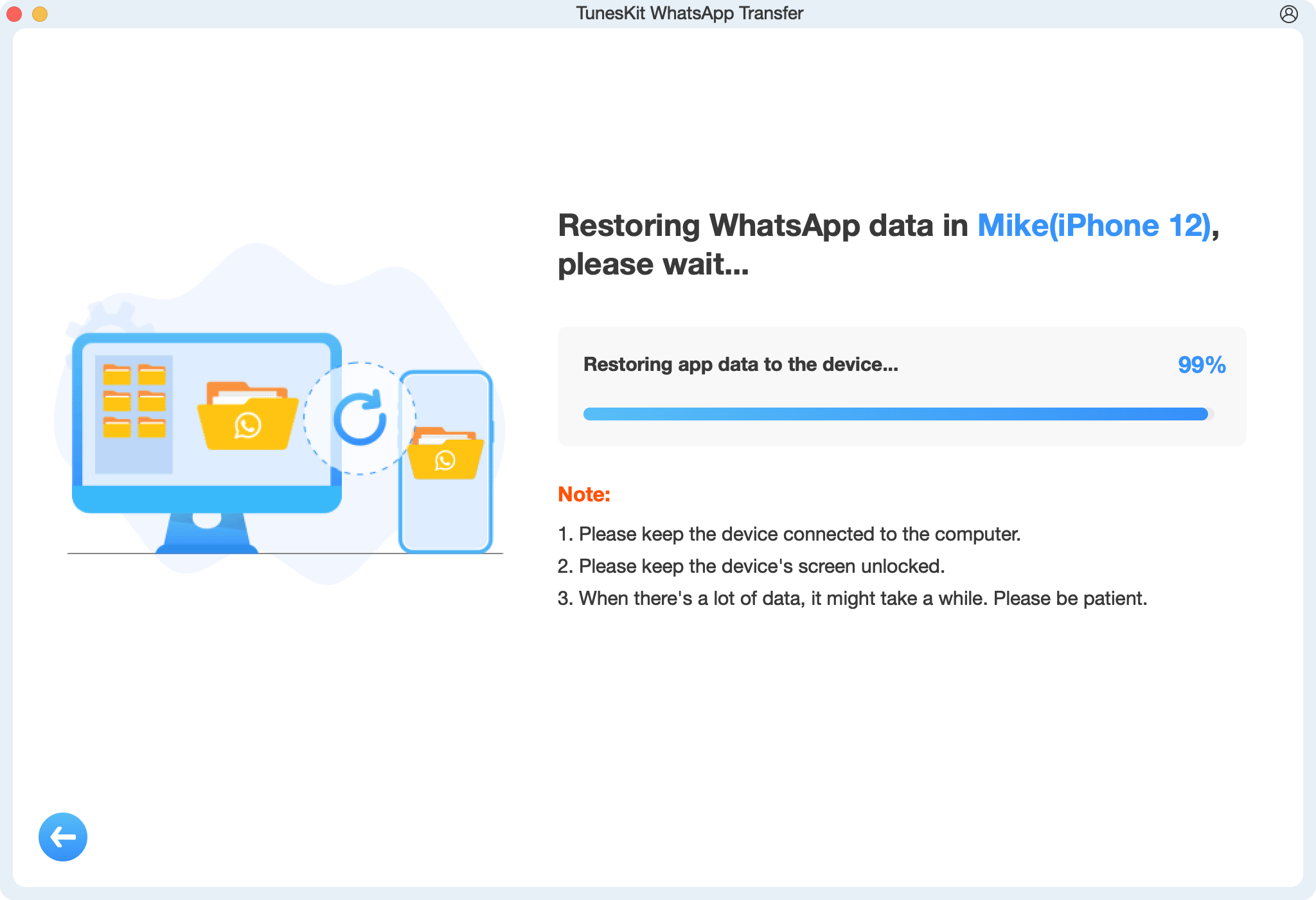restore whatsapp backup to iphone