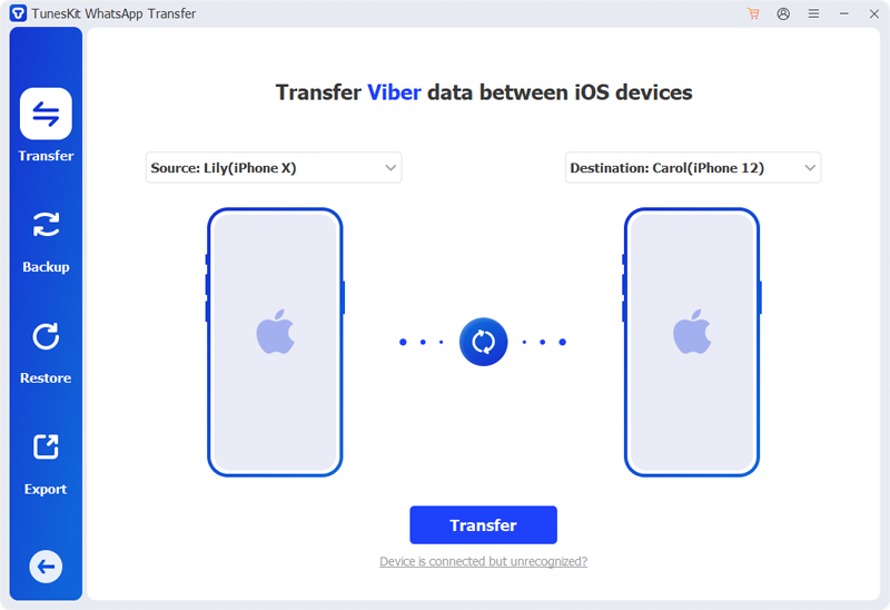 transfer viber page